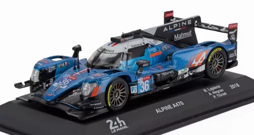 Edicola - ALPINE A470 GIBSON TEAM SIGNATECH-ALPINE MATMUT N 36 WINNER LMP2 CLASS 24h LE MANS 2018 NICOLAS LAPIERRE - ANDRE NEGRAO - PIERRE THIRIET BLUE BLACK