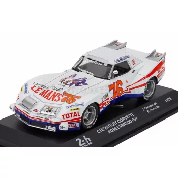   Edicola - CHEVROLET CORVETTE STINGRAY 7.0L V8 COUPE TEAM IMSA CAMEL N 76 24h LE MANS 1976 JOHN GREENWOOD - BERNARD DARNICHE WHITE