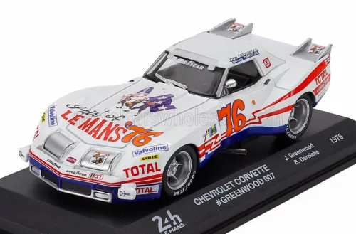 Edicola - CHEVROLET CORVETTE STINGRAY 7.0L V8 COUPE TEAM IMSA CAMEL N 76 24h LE MANS 1976 JOHN GREENWOOD - BERNARD DARNICHE WHITE