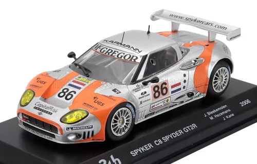 Edicola - SPYKER C8 SPIDER GT2R 3.8L V8 TEAM SPYKER SQUADRON b.v. N 86 24h LE MANS 2006 JEROEN BLEEKEMOLEN - MIKE HEZEMANS - JONNY KANE SILVER ORANGE