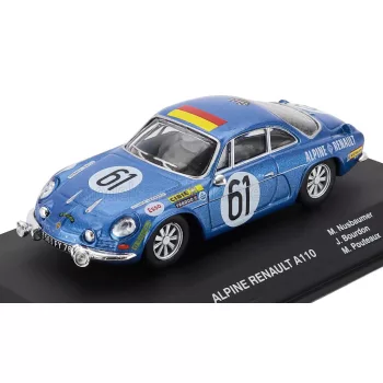  Edicola - RENAULT ALPINE A110 GORDINI TEAM ECURIE LEOPARD N 61 24h LE MANS 1968 JACQUES BOURDON - MAURICE NUSSBAUMER - MICHEL POUTEAUX BLUE MET