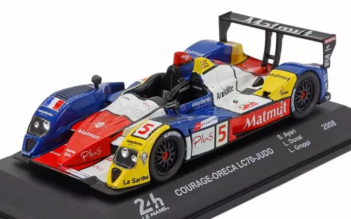 Edicola - COURAGE LC70 JUDD 5.5L V10 TEAM ORECA MATMUT N 5 24h LE MANS 2008 SOHEIL AYARI - LOIC DUVAL - LAURENT GROPPI BLUE WHITE RED