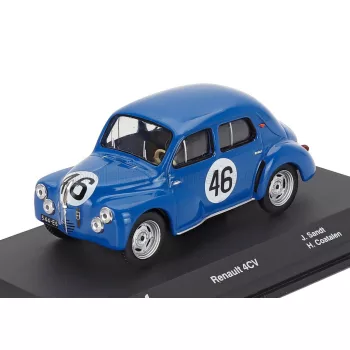   Edicola - RENAULT 4CV TEAM J.L.V. SANDT N 46 24h LE MANS 1950 JEAN SANDT - HERVE COATALEN BLUE