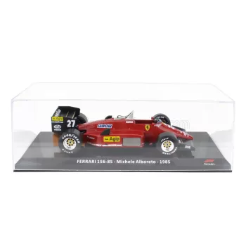   Edicola - FERRARI F1  156-85 N 27 SEASON 1985 MICHELE ALBORETO - CON VETRINA - WITH SHOWCASE RED BLACK