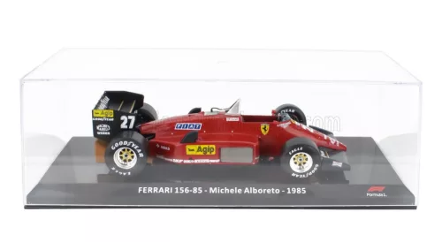 Edicola - FERRARI F1  156-85 N 27 SEASON 1985 MICHELE ALBORETO - CON VETRINA - WITH SHOWCASE RED BLACK