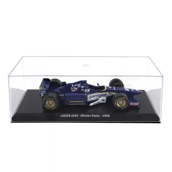   Edicola - LIGIER F1  JS43 N 9 SEASON 1996 OLIVIER PANIS - CON VETRINA - WITH SHOWCASE BLUE WHITE
