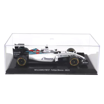  Edicola - WILLIAMS F1  FW37 TEAM MARTINI RACING N 19 SEASON 2015 FELIPE MASSA - CON VETRINA - WITH SHOWCASE WHITE BLUE RED