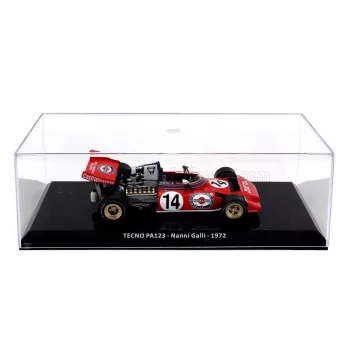   Edicola - TECNO F1  PA123 TEAM MARTINI RACING N 14 SEASON 1972 NANNI GALLI - CON VETRINA - WITH SHOWCASE RED
