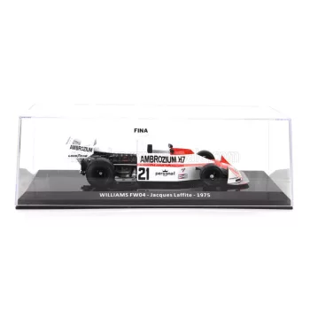   Edicola - WILLIAMS F1  FW04 N 21 SEASON 1975 JACQUES LAFFITE - CON VETRINA - WITH SHOWCASE RED WHITE