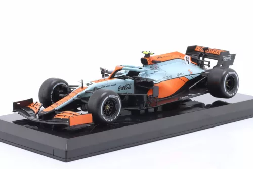 Edicola - McLaren MCL35M Gulf-Lackierung #4 Lando Norris 3rd Monaco GP Formula 1 2021 - damaged blister pa