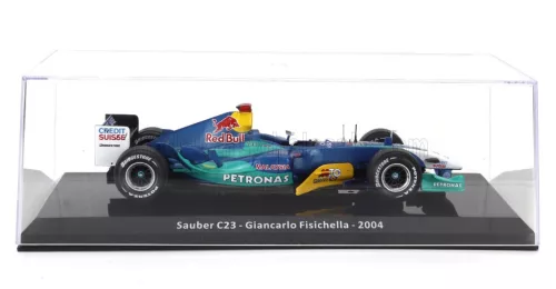 Edicola - SAUBER F1  C23 PETRONAS N 11 SEASON 2004 GIANCARLO FISICHELLA - CON VETRINA - WITH SHOWCASE BLUE GREEN