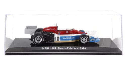 Edicola - MARCH F1  761 N 10 SEASON 1976 RONNIE PETERSON - CON VETRINA - WITH SHOWCASE BLUE WHITE RED
