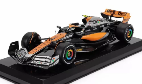 Edicola - McLAREN F1 MCL60 TEAM McLAREN N 4 2nd BRITISH GP 2023 LANDO NORRIS - BLISTER BOX ORANGE BLACK