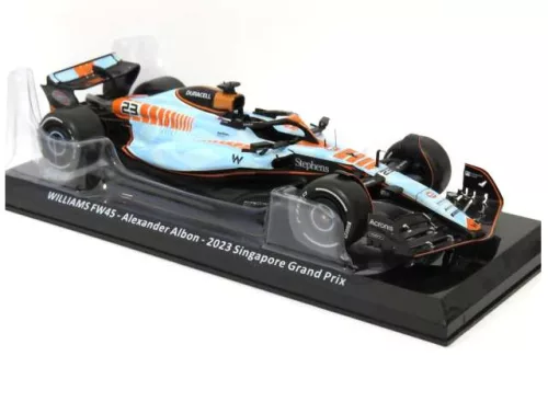 Edicola - 1:24 Williams FW45/Gulf-Lackierung #23 Alexander Albon 11th Singapore GP Formula 1 2023 - broken blister pack - 