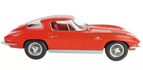 Edicola - CHEVROLET CORVETTE STINGRAY COUPE 1963 - CON VETRINA - WITH SHOWCASE RED