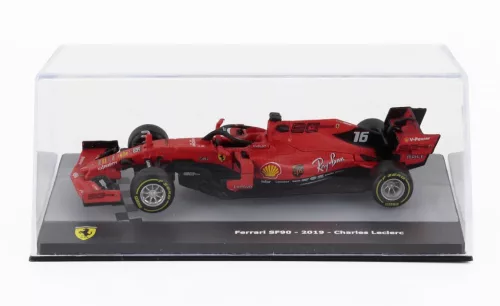 Edicola - FERRARI F1 SF90 TEAM SCUDERIA FERRARI MISSION WINNOW N 16 SEASON 2019 CHARLES LECLERC - CON VETRINA - WITH SHOWCASE RED BLACK