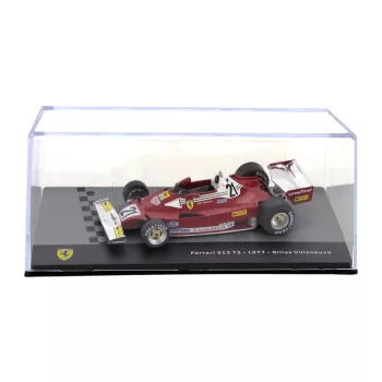  Edicola - FERRARI F1 312T2 SCUDERIA FERRARI SEFAC TEAM N 21 SEASON 1977 GILLES VILLENEUVE - CON VETRINA - WITH SHOWCASE RED