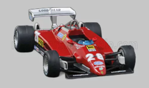 Edicola - FERRARI F1 126 C2 N 28 SEASON 1982 MARIO ANDRETTI - CON VETRINA - WITH SHOWCASE RED