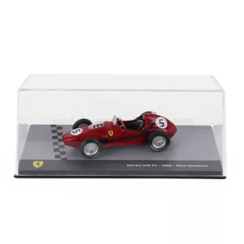   Edicola - FERRARI F1 DINO 246 N 5 WORLD CHAMPION SEASON 1958 MIKE HAWTHORN - CON VETRINA - WITH SHOWCASE RED
