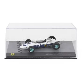   Edicola - FERRARI F1 158 N 7 WORLD CHAMPION SEASON 1964 JOHN SURTEES - CON VETRINA - WITH SHOWCASE WHITE BLUE