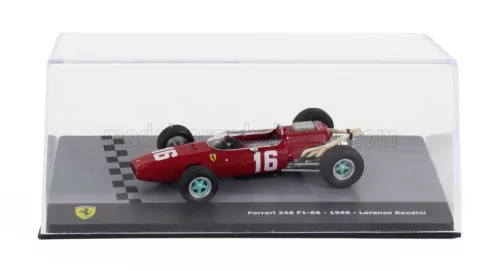 Edicola - FERRARI F1 246 N 16 SEASON 1966 LORENZO BANDINI - CON VETRINA - WITH SHOWCASE RED