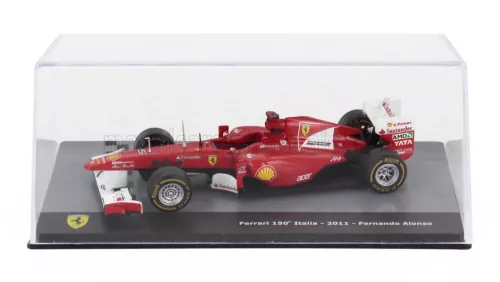 Edicola - FERRARI F1 150th ITALIA N 5 SEASON 2011 FERNANDO ALONSO - CON VETRINA - WITH SHOWCASE F-1 RED MET WHITE