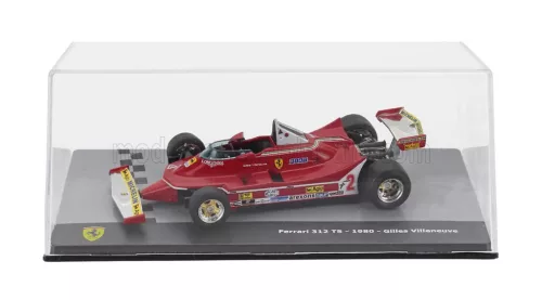 Edicola - FERRARI F1 312 T5 N 2 SEASON 1980 GILLES VILLENEUVE - CON VETRINA - WITH SHOWCASE RED