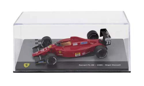 Edicola - FERRARI F1 89 N 27 SEASON 1989 NIGEL MANSELL - CON VETRINA - WITH SHOWCASE RED