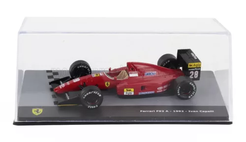 Edicola - FERRARI F1 F92A TEAM SCUDERIA FERRARI SPA N 28 SEASON 1992 IVAN CAPELLI - CON VETRINA - WITH SHOWCASE RED BLACK