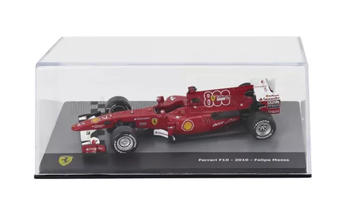 Edicola - FERRARI F1 F10 N 7 (800th GP) TURKISH GP 2010 FELIPE MASSA - CON VETRINA - WITH SHOWCASE RED WHITE