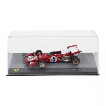   Edicola - FERRARI F1 312B2 N 5 SEASON 1971 CLAY REGAZZONI - CON VETRINA - WITH SHOWCASE RED WHITE