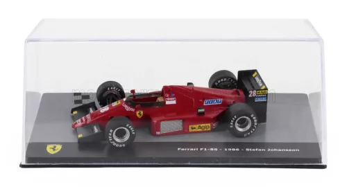 Edicola - FERRARI F1 F N 28 SEASON 1986 STEFAN JOHANSSON - CON VETRINA - WITH SHOWCASE RED BLACK