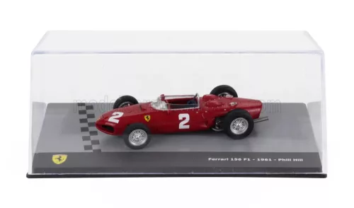 Edicola - FERRARI F1 156 N 2 WORLD CHAMPION SEASON 1961 PHIL HILL - CON VETRINA - WITH SHOWCASE RED