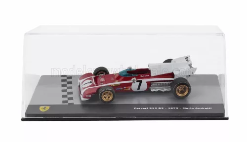 Edicola - FERRARI F1 312B2 N 7 SEASON 1972 MARIO ANDRETTI - CON VETRINA - WITH SHOWCASE RED WHITE