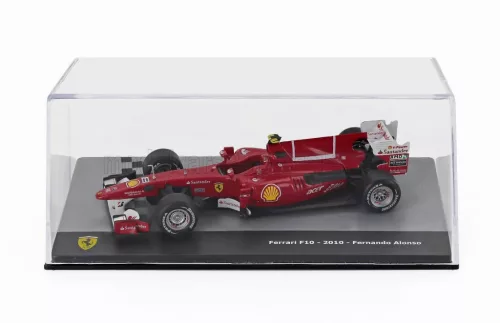 Edicola - FERRARI F1 F10 N 8 SEASON 2010 FERNANDO ALONSO - CON VETRINA - WITH SHOWCASE F-1 RED MET WHITE