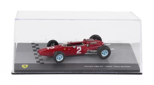 Edicola - FERRARI F1 158 SCUDERIA FERRARI N 2 WORLD CHAMPION SEASON 1964 JOHN SURTEES - CON VETRINA - WITH SHOWCASE RED