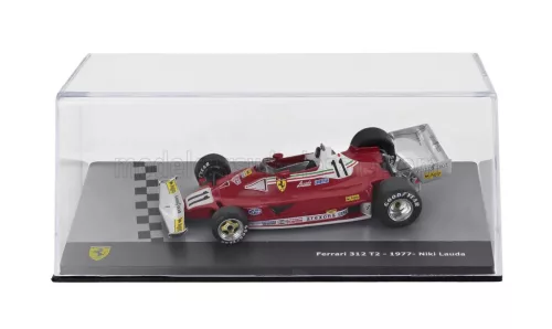 Edicola - FERRARI F1 312T2 N 11 WORLD CHAMPION SEASON 1977 NIKI LAUDA - CON VETRINA - WITH SHOWCASE RED