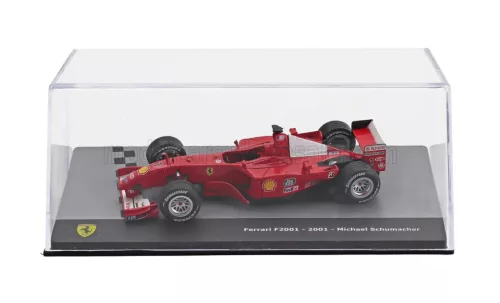 Edicola - FERRARI F1 F2001 N 1 WORLD CHAMPION SEASON 2001 MICHAEL SCHUMACHER - CON VETRINA - WITH SHOWCASE RED WHITE