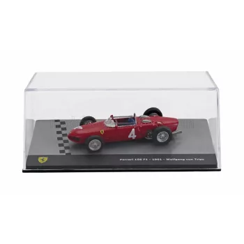   Edicola - FERRARI F1 156 SHARKNOSE N 4 SEASON 1961 WOLFGANG VON TRIPS - CON VETRINA - WITH SHOWCASE RED