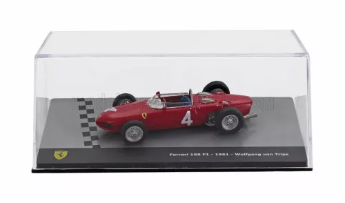 Edicola - FERRARI F1 156 SHARKNOSE N 4 SEASON 1961 WOLFGANG VON TRIPS - CON VETRINA - WITH SHOWCASE RED