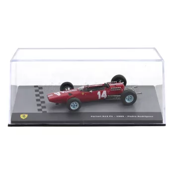   Edicola - FERRARI F1 512 TEAM N.A.R.T. N 14 SEASON 1965 PEDRO RODRIGUEZ - CON VETRINA - WITH SHOWCASE RED WHITE