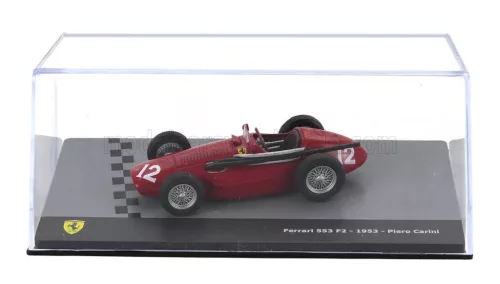 Edicola - FERRARI F2 553 TEAM SCUDERIA FERRARI N 12 SEASON 1953 PIERO CARINI - CON VETRINA - WITH SHOWCASE RED