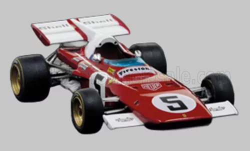 Edicola - FERRARI F1 312B2 N 5 BRITISH GP 1971 CLAY REGAZZONI - CON VETRINA - WITH SHOWCASE RED WHITE