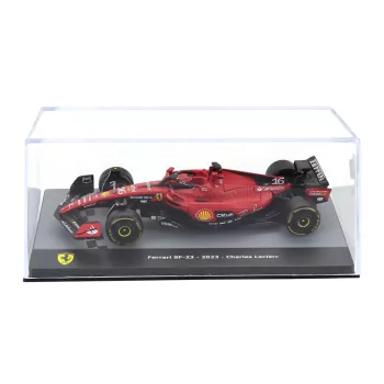   Edicola - FERRARI F1 SF-23 TEAM SCUDERIA FERRARI N 16 SEASON 2023 CHARLES LECLERC - CON VETRINA - WITH SHOWCASE RED BLACK