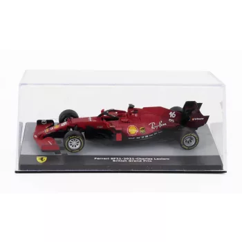   Edicola - FERRARI F1 SF21 TEAM SCUDERIA FERRARI MISSION WINNOW N 16 2nd SILVERSTONE BRITISH GP 2021 CHARLES LECLERC - CON VETRINA - WITH SHOWCASE RED BLACK