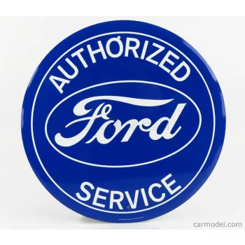   Edicola - Accessories Metal Round Plate - Ford Authorized Service Blue White