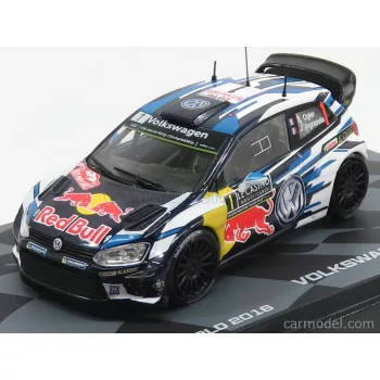   Edicola - Volkswagen Polo Wrc Team Volkswagen Motorsport Red Bull N 1 Winner Rally Montecarlo World Champion 2016 S.Ogier - J.Ingrassia White Blue