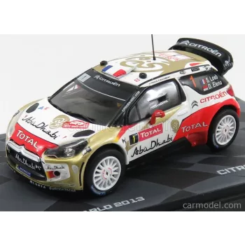   Edicola - Citroen Ds3 Wrc Total Abu Dhabi N 1 Winner Rally Montecarlo 2013 S.Loeb - D.Elena Red Gold White