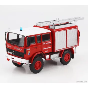   Edicola - Renault 95.130 4X4 Fpt Double Cabine Tanker Truck Sapeurs Pompiers 1992 Red White Silver