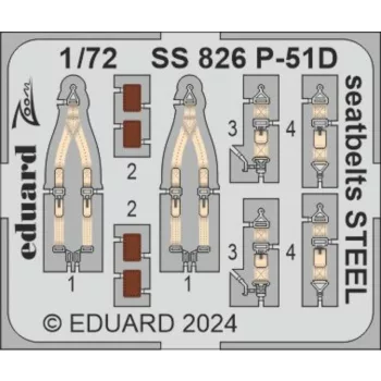 Eduard - P-51D seatbelts STEEL